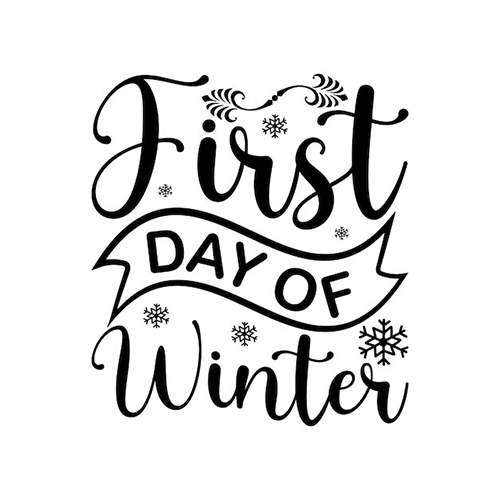 First Day Winter Lettering Design Greeting Banners Mouse Pads Prints Cards Posters 862129 1641