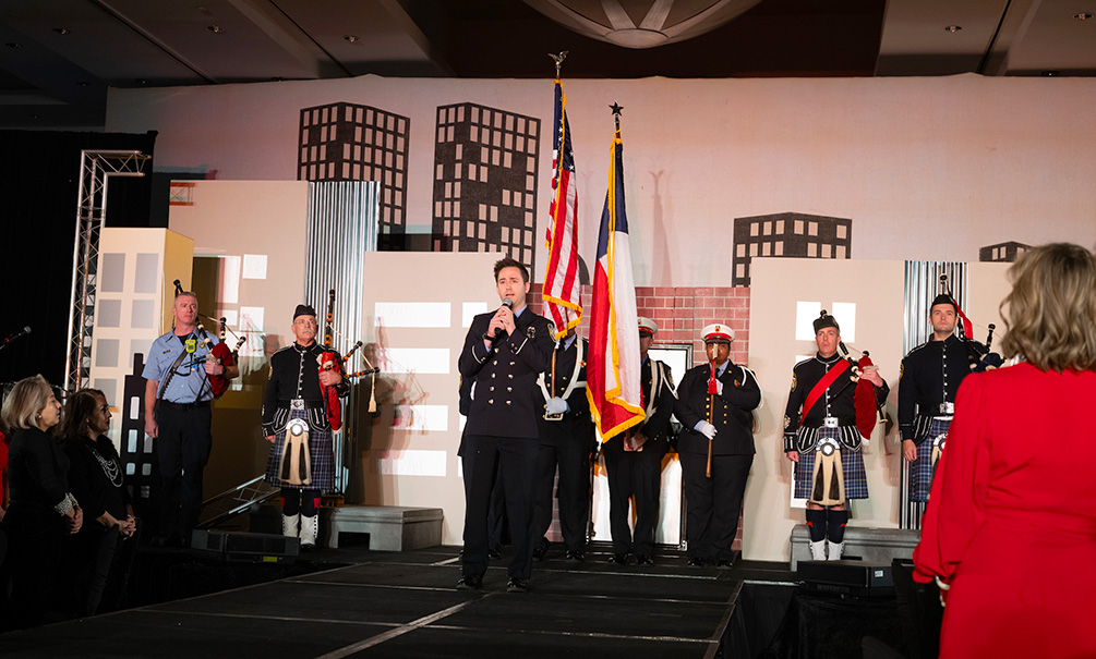 HFD Pipes and Drums Honor Guard and Fire Fighter Joe Rice