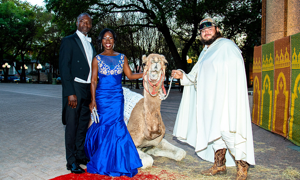 Brian Dunham And Allyson Pritchett With Ernest The Camel Michelle Watson