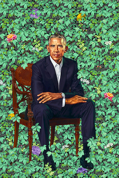 President Barack Obama Painted By Kehinde Wiley Courtesy Of Mfah