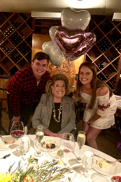 90th Surprise Bday In Rocc Wine Cellar Ggs Hunter Novotny Joan Lyons And Ggd Kaitlyn Novotny