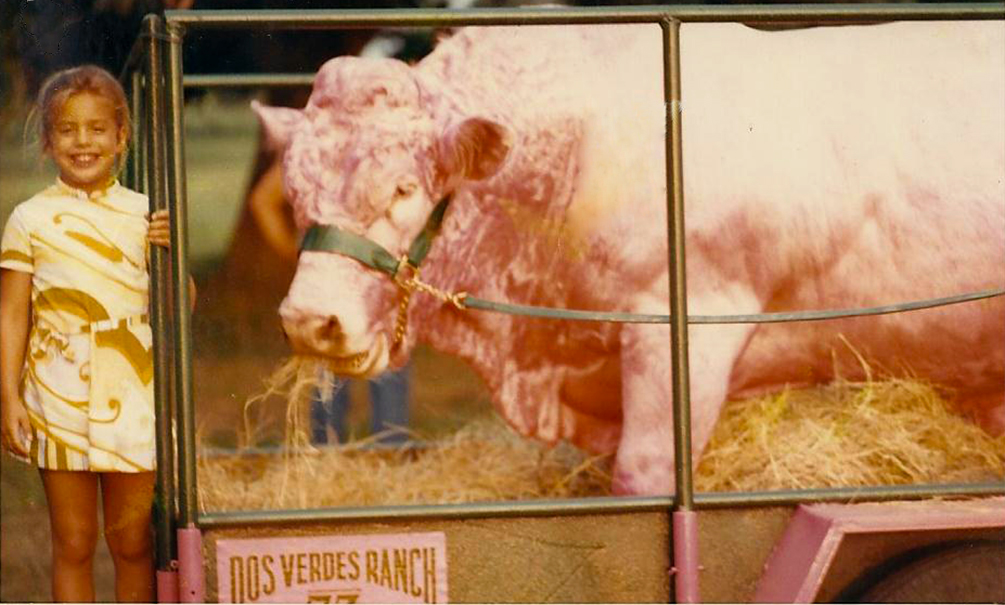 Linda Lyons With Pink Charolais Cow