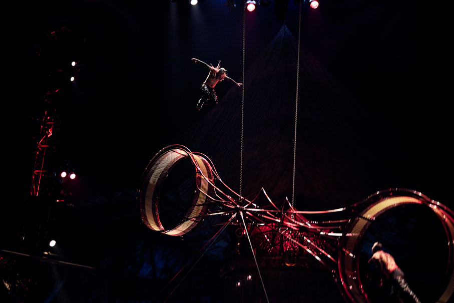 Wheel Of Death at Cirque du Soleils KOOZA (Photo by Matt Beard and Bernard Letendre)