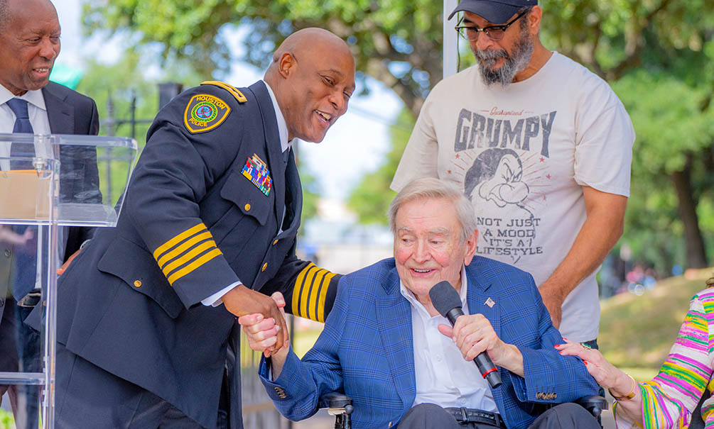 Mayor Sylvester Turner, Chief Of Police Troy Finner, Dave Ward, John Mubarek Ch.13. Photo By Catchlight Group