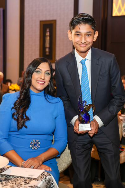 Sippi Khurana With Son Shaan, Inaugural Youth Of Substance Award Recipient