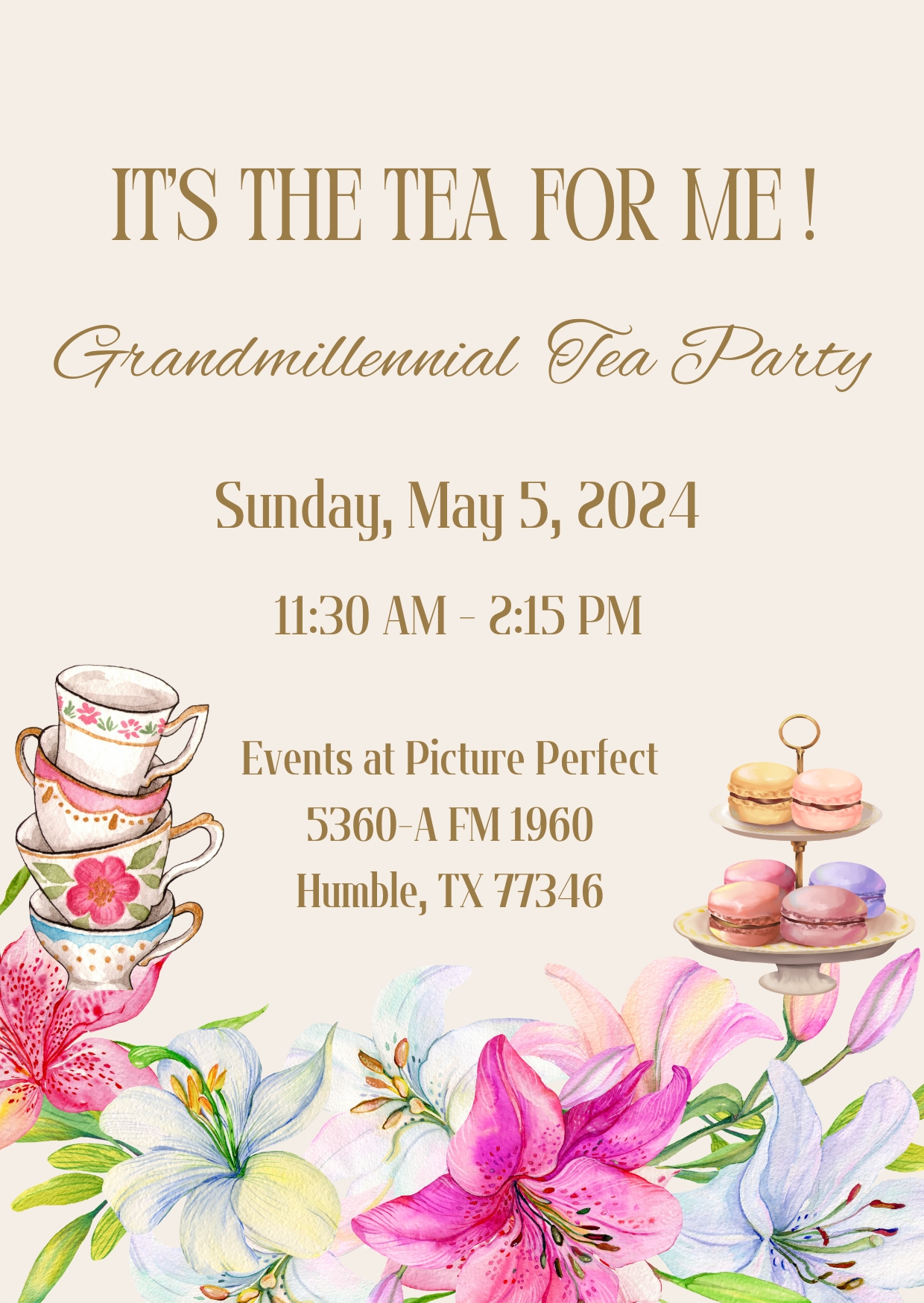 Blue Mint Floral Illustrated Tea Party Invitation 2