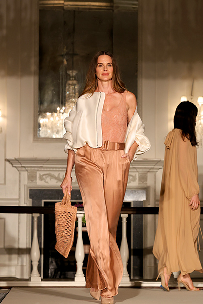 An Onlychild White Jacket, Zimmerman Blush Silk Pant And Blush Lace Bodysuit Photo By Priscilla Dickson