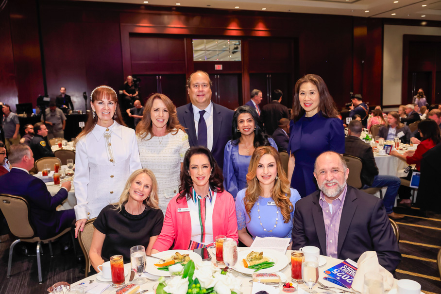 Beth Muecke, Cindy Bendy, Lynnette Davis, Alicia Smith, Frank Hinnant, Farida Abjani, Brigitte Kalai, Piney Point Village Mayor Aliza Dutt and Kirk Kveton