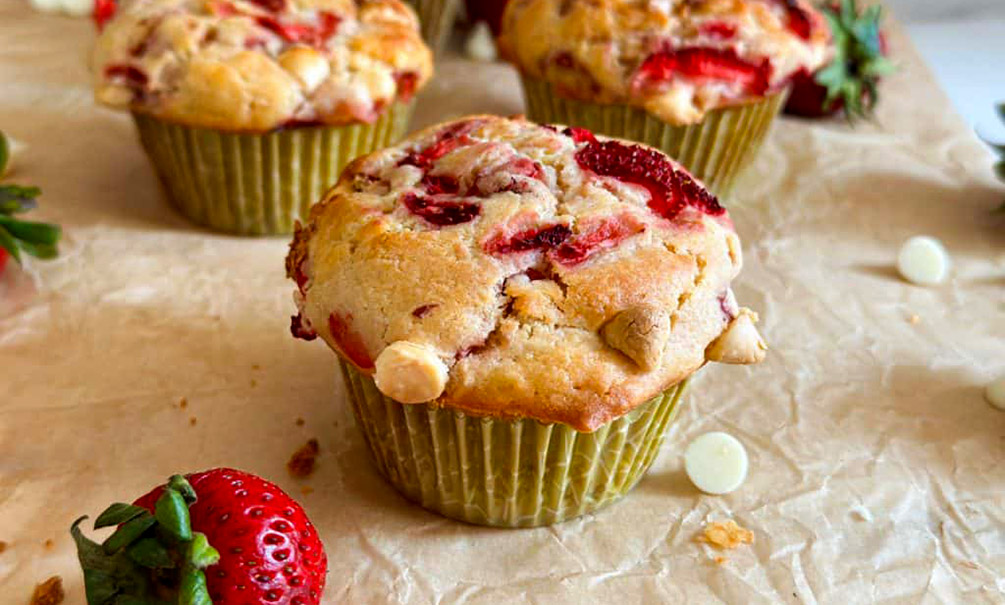 Strawberry White Chocolate Muffins Image